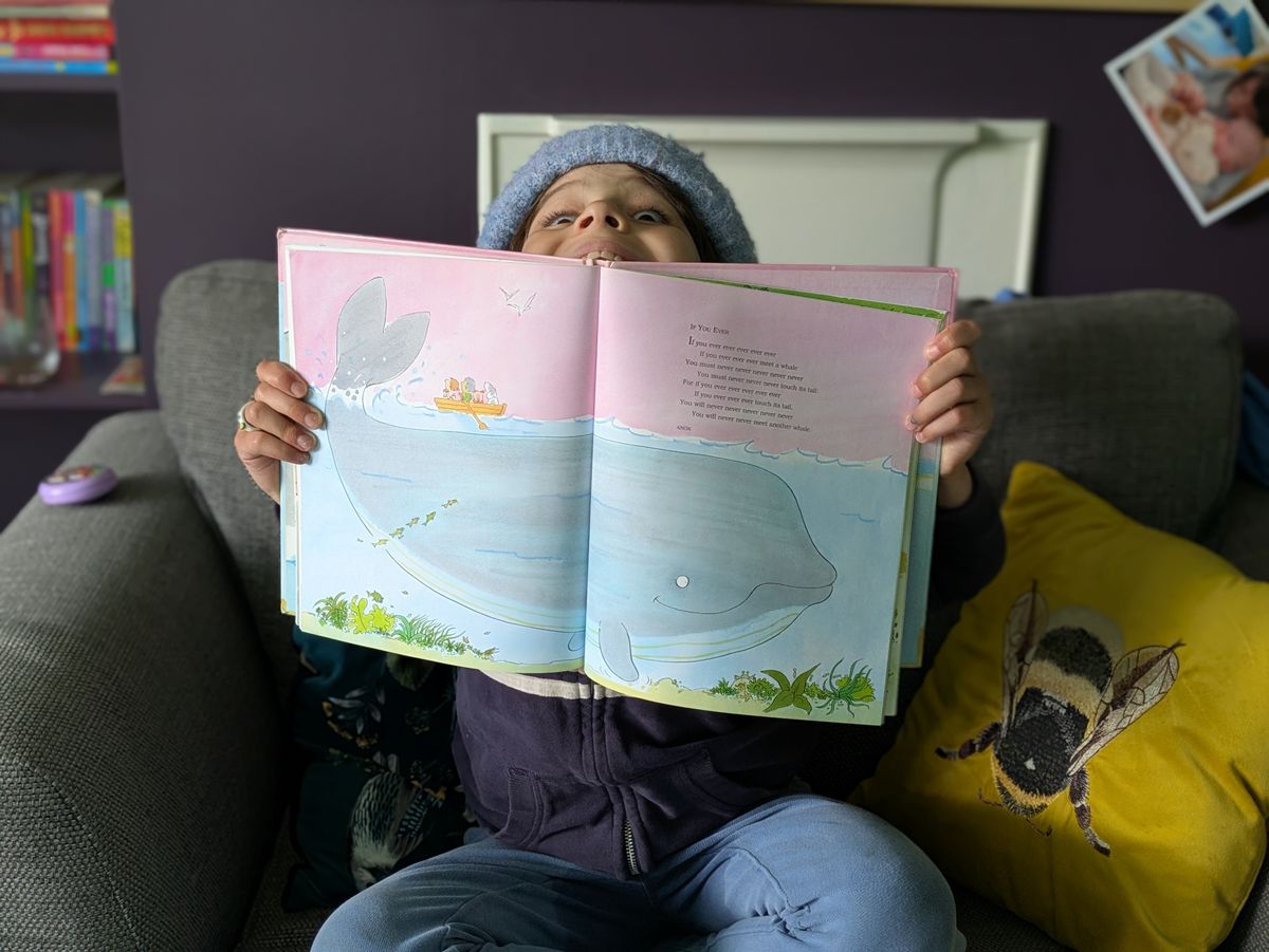 Nell showing the poem If you ever,
ever, ever, ever